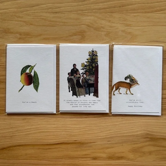 Margot Elena - Tokyo Milk - Charming Themed Greeting Card Set x 3 - Picture 1 of 6